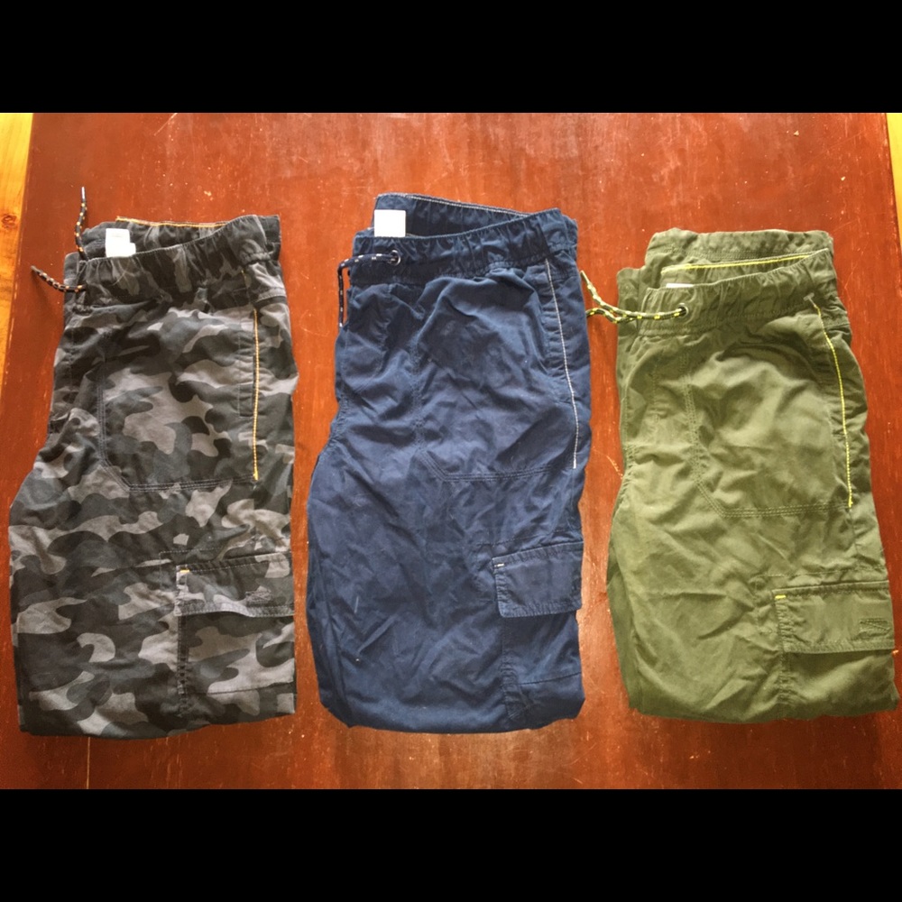 Lot of 3 boys pull-on pants drawstring size 12-14 Circo lined cargo like new